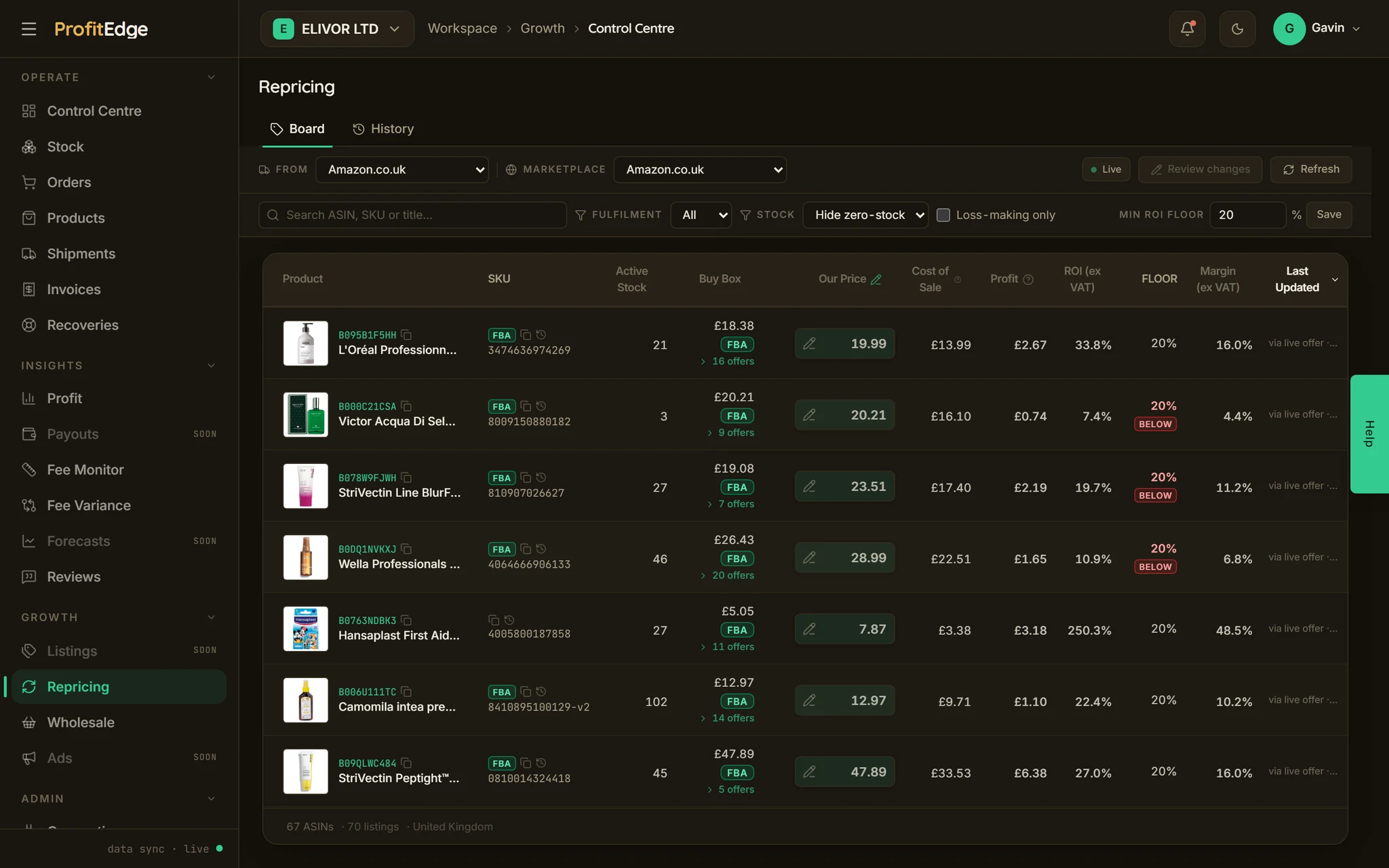ProfitEdge Repricing